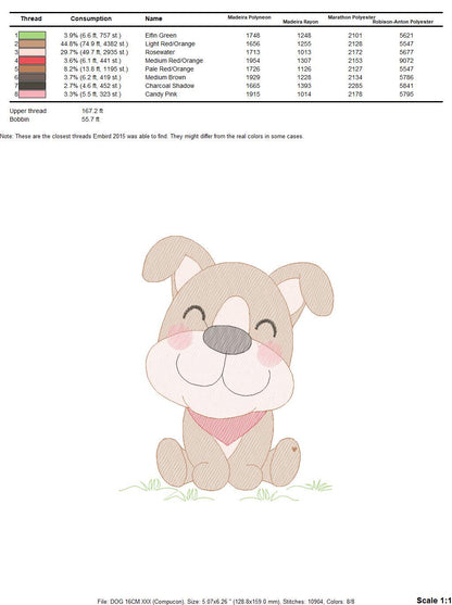 Dogs embroidery designs - Smiling Dog embroidery design machine embroidery pattern - Mutt Rescue Puppy embroidery file - Instant download
