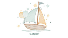 Load image into Gallery viewer, Boat embroidery designs - Sailboat embroidery design machine embroidery pattern - Nautical Baby boy embroidery file - jef instant download
