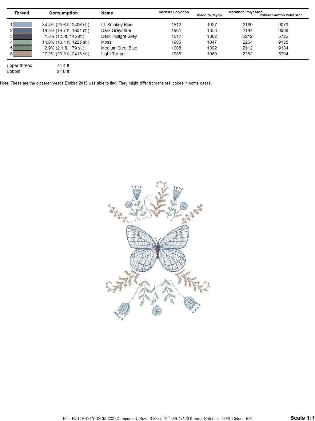 Butterfly embroidery designs - Flowers embroidery design machine embroidery pattern - Kitchen towel embroidery file - instant download pes