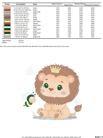 Lion embroidery designs - Safari animal embroidery design machine embroidery pattern - Lion King embroidery file - instant download pes jef