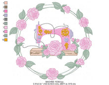 Laden Sie das Bild in den Galerie-Viewer, Embroidery Machine Frame embroidery designs - Flower frame embroidery design machine embroidery pattern - rose wreath - instant download
