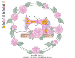 Embroidery Machine Frame embroidery designs - Flower frame embroidery design machine embroidery pattern - rose wreath - instant download