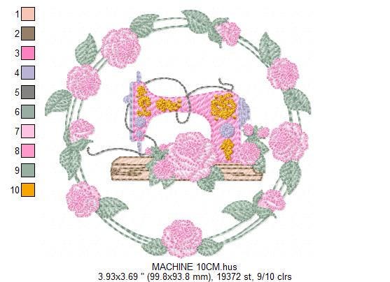 Embroidery Machine Frame embroidery designs - Flower frame embroidery design machine embroidery pattern - rose wreath - instant download