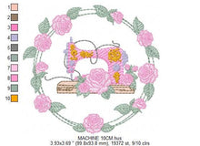 Charger l&#39;image dans la galerie, Embroidery Machine Frame embroidery designs - Flower frame embroidery design machine embroidery pattern - rose wreath - instant download
