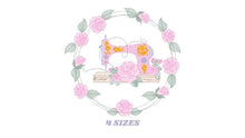 Cargar imagen en el visor de la galería, Embroidery Machine Frame embroidery designs - Flower frame embroidery design machine embroidery pattern - rose wreath - instant download
