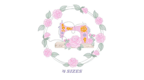 Embroidery Machine Frame embroidery designs - Flower frame embroidery design machine embroidery pattern - rose wreath - instant download