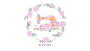 Embroidery Machine Frame embroidery designs - Flower frame embroidery design machine embroidery pattern - rose wreath - instant download