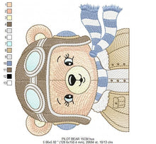 Cargar imagen en el visor de la galería, Bear Pilot embroidery designs - Plane embroidery design machine embroidery pattern - Teddy bear embroidery - Pilot Bear - instant download
