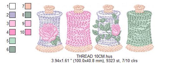Thread with flowers embroidery designs - Threads embroidery design machine embroidery pattern - Sewing Crafts embroidery - instant download