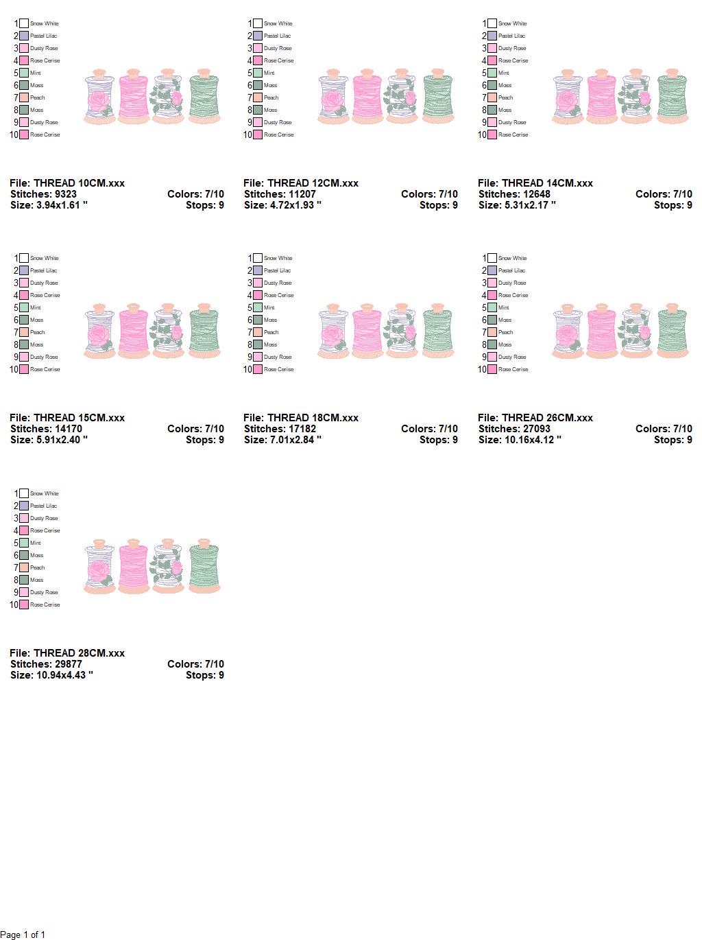 Thread with flowers embroidery designs - Threads embroidery design machine embroidery pattern - Sewing Crafts embroidery - instant download