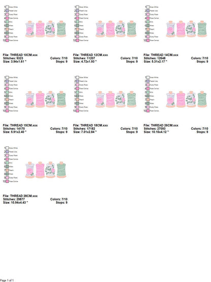 Thread with flowers embroidery designs - Threads embroidery design machine embroidery pattern - Sewing Crafts embroidery - instant download