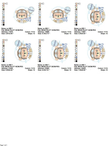Pilot Bear embroidery designs - Balloon embroidery design machine embroidery pattern - Aviator Teddy bear embroidery file - instant download