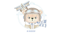 Cargar imagen en el visor de la galería, Pilot Bear embroidery designs - Plane embroidery design machine embroidery pattern - Aviator Teddy bear embroidery file - instant download
