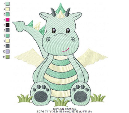 Dragon embroidery designs - Flying Dragon embroidery design machine embroidery pattern - Baby boy embroidery file - instant download pes jef