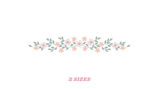 Flower line embroidery designs - Roses embroidery design machine embroidery pattern - Kitchen towel embroidery file - instant download pes