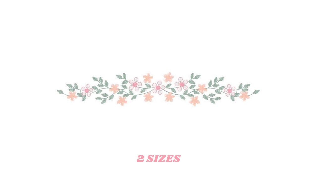 Flower line embroidery designs - Roses embroidery design machine embroidery pattern - Kitchen towel embroidery file - instant download pes