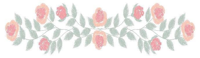 Flowers embroidery designs - Roses embroidery design machine embroidery pattern - Entwined roses towel embroidery file - instant download