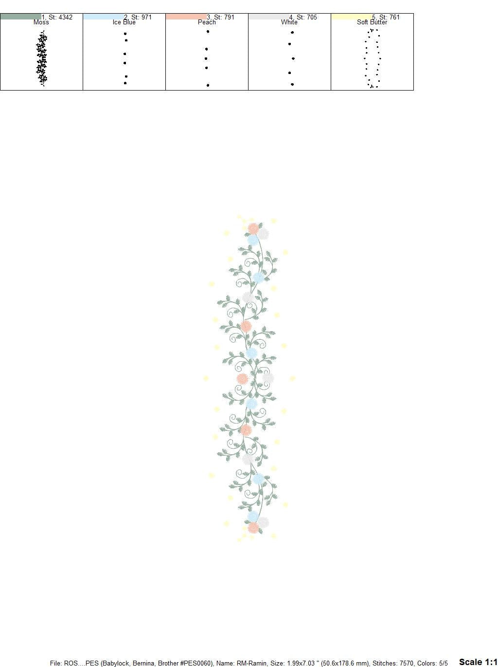 Flower line embroidery designs - Roses embroidery design machine embroidery pattern - Kitchen towel embroidery file - instant download dst