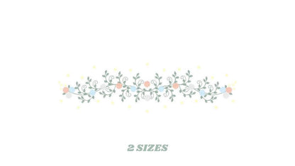 Flower line embroidery designs - Roses embroidery design machine embroidery pattern - Kitchen towel embroidery file - instant download dst