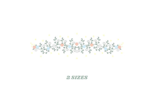 Flower line embroidery designs - Roses embroidery design machine embroidery pattern - Kitchen towel embroidery file - instant download dst