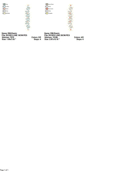 Flower line embroidery designs - Roses embroidery design machine embroidery pattern - Kitchen towel embroidery file - instant download dst