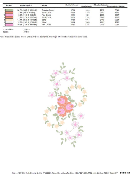 Flowers embroidery designs - Kitchen Towel embroidery design machine embroidery pattern - Rose embroidery file - instant digital download