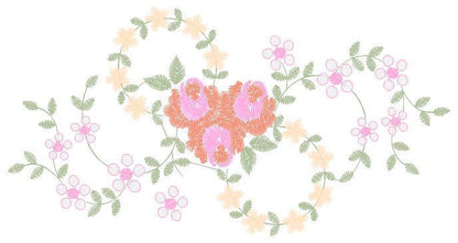 Flowers embroidery designs - Kitchen Towel embroidery design machine embroidery pattern - Rose embroidery file - instant digital download