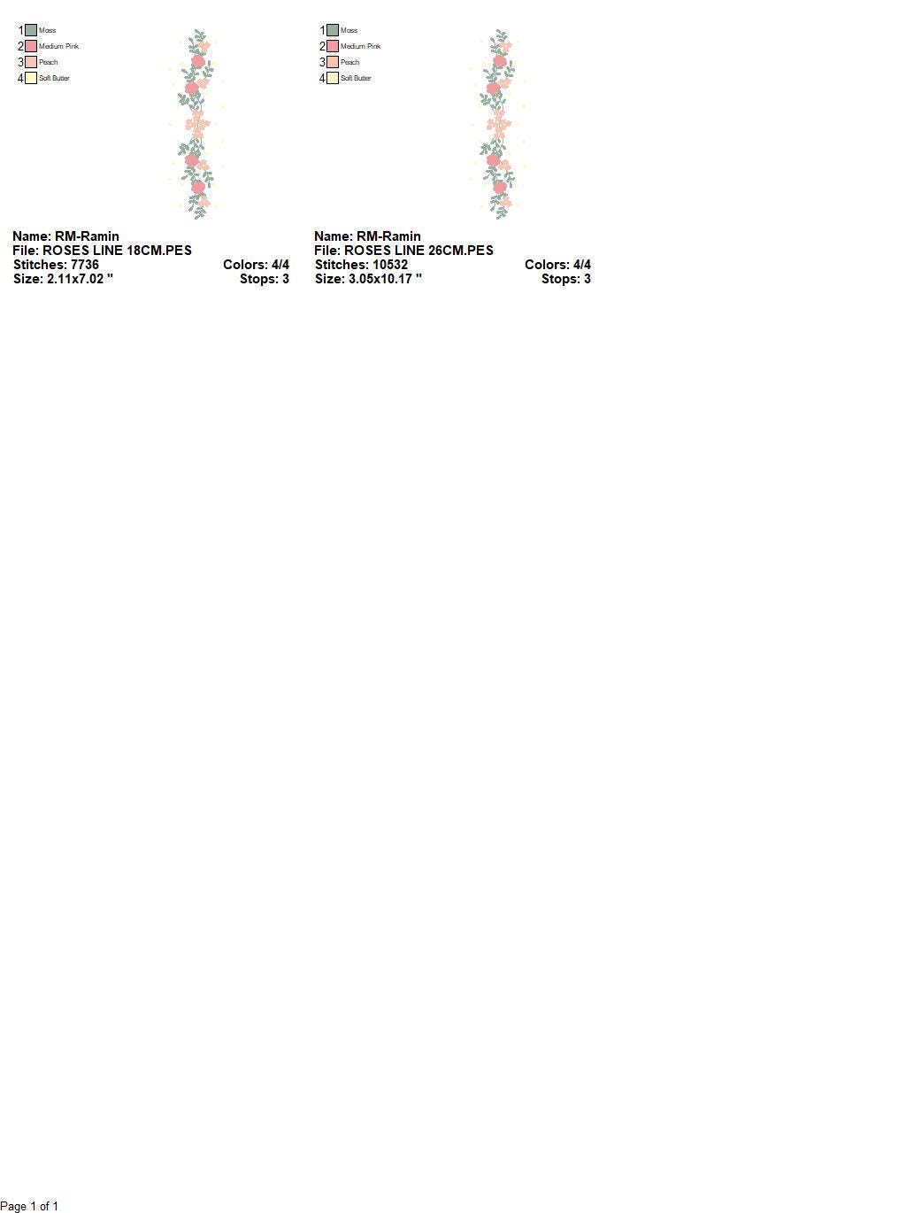 Flower line embroidery designs - Roses embroidery design machine embroidery pattern - Kitchen towel embroidery file - instant download pes