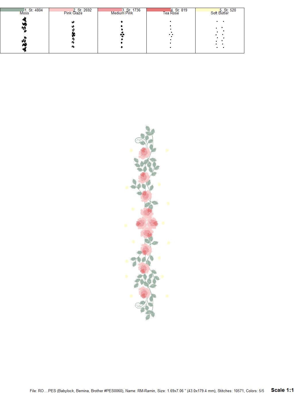 Flower line embroidery designs - Roses embroidery design machine embroidery pattern - Kitchen towel embroidery file - instant download pes