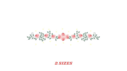 Flower line embroidery designs - Roses embroidery design machine embroidery pattern - Kitchen towel embroidery file - instant download pes