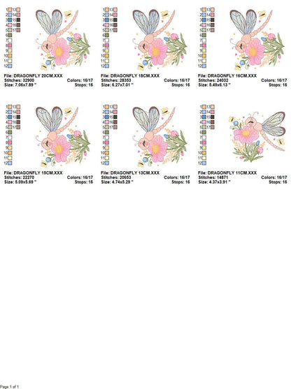 Dragonfly embroidery design - Spring Garden Bug embroidery designs machine embroidery pattern - Kitchen Towel embroidery - instant download