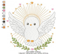 Charger l&#39;image dans la galerie, Dove embroidery designs - Holy Spirit embroidery design machine embroidery pattern - Catholic embroidery - Religious Eucharist - download
