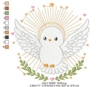 Charger l&#39;image dans la galerie, Dove embroidery designs - Holy Spirit embroidery design machine embroidery pattern - Catholic embroidery - Religious Eucharist - download
