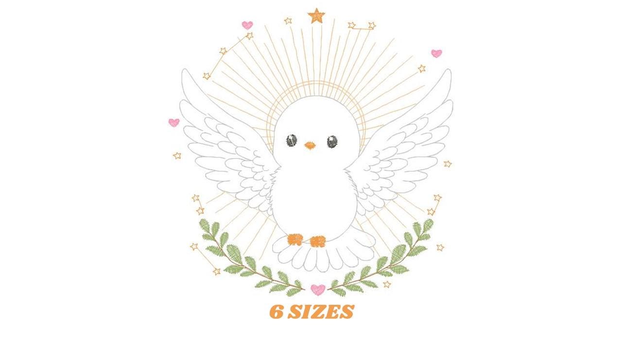 Dove embroidery designs - Holy Spirit embroidery design machine embroidery pattern - Catholic embroidery - Religious Eucharist - download
