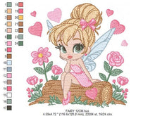 Laden Sie das Bild in den Galerie-Viewer, Fairy embroidery designs - Baby girl embroidery design machine embroidery pattern - Pixie embroidery file - Fairy design Instant Download
