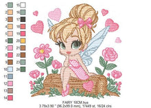 Laden Sie das Bild in den Galerie-Viewer, Fairy embroidery designs - Baby girl embroidery design machine embroidery pattern - Pixie embroidery file - Fairy design Instant Download
