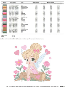 Fairy embroidery designs - Baby girl embroidery design machine embroidery pattern - Pixie embroidery file - Fairy design Instant Download