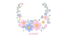 Laden Sie das Bild in den Galerie-Viewer, Flower Frame embroidery designs - Monogram Flower embroidery design machine embroidery pattern - Flower Wreath embroidery - instant download
