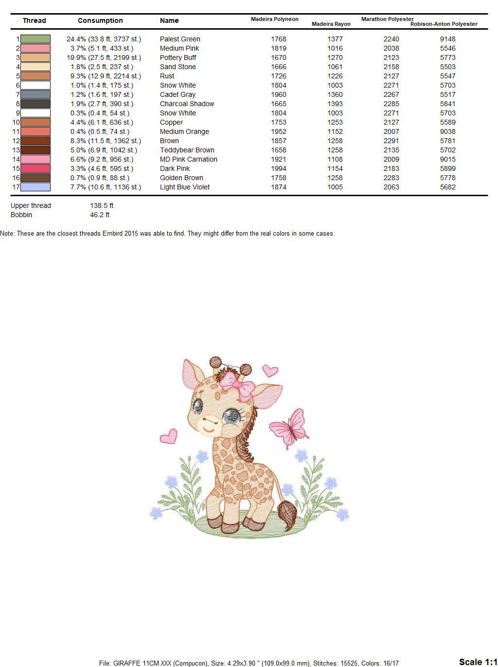 Giraffe embroidery designs - Safari animals embroidery design machine embroidery pattern - Baby girl embroidery file - instant download pes