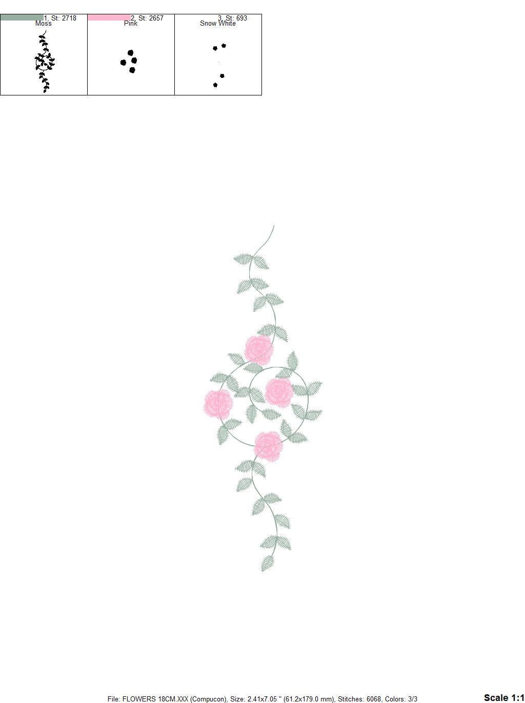 Flowers embroidery designs - Roses embroidery design machine embroidery pattern - Monogram embroidery file - instant download towels pes jef