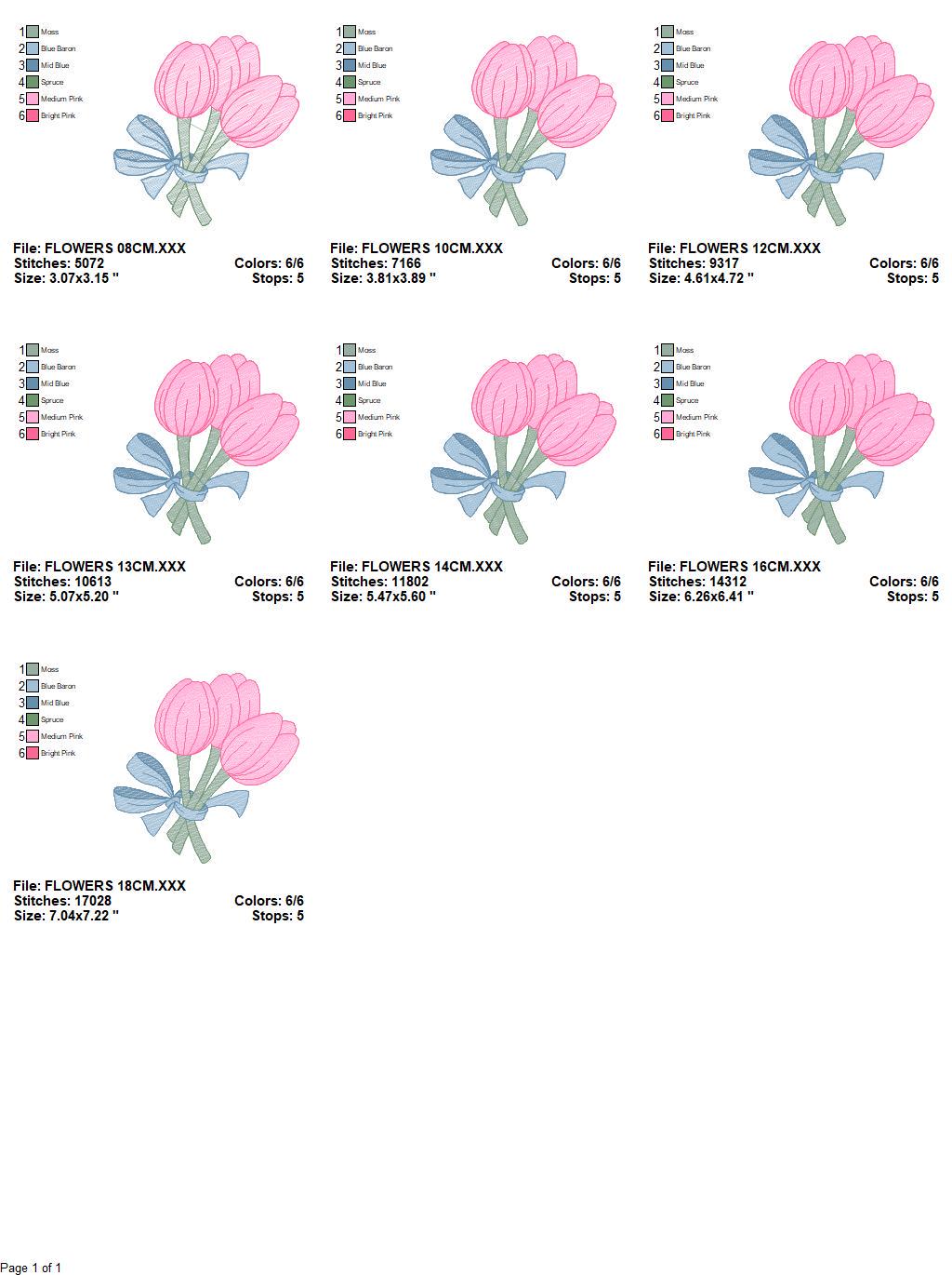 Tulip bouquet embroidery designs - Flower embroidery design machine embroidery pattern - Tulips embroidery file - instant download pes jef