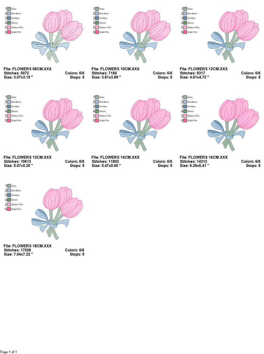Tulip bouquet embroidery designs - Flower embroidery design machine embroidery pattern - Tulips embroidery file - instant download pes jef