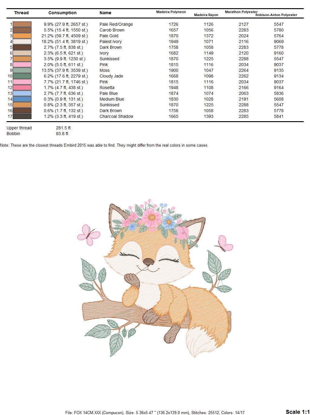 Red Fox embroidery designs - Woodland animal embroidery design machine embroidery pattern - Baby girl embroidery flowers - instant download