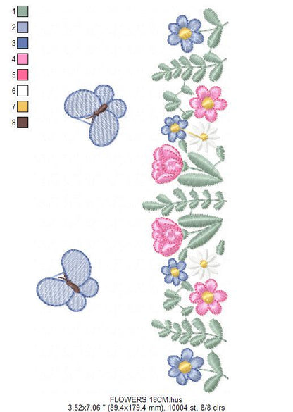 Flower garden embroidery designs - Roses embroidery design machine embroidery pattern - Kitchen towel embroidery file - instant download pes
