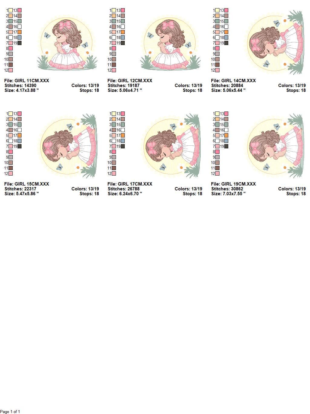 Praying girl embroidery designs - First Communion embroidery design machine embroidery pattern - Christian embroidery file - Christening