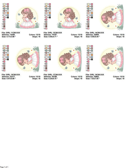 Praying girl embroidery designs - First Communion embroidery design machine embroidery pattern - Christian embroidery file - Christening