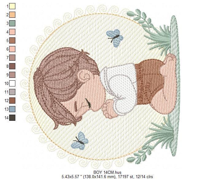 Praying boy embroidery designs - Baby boy embroidery design machine embroidery pattern - Catholic embroidery file - instant download pes jef