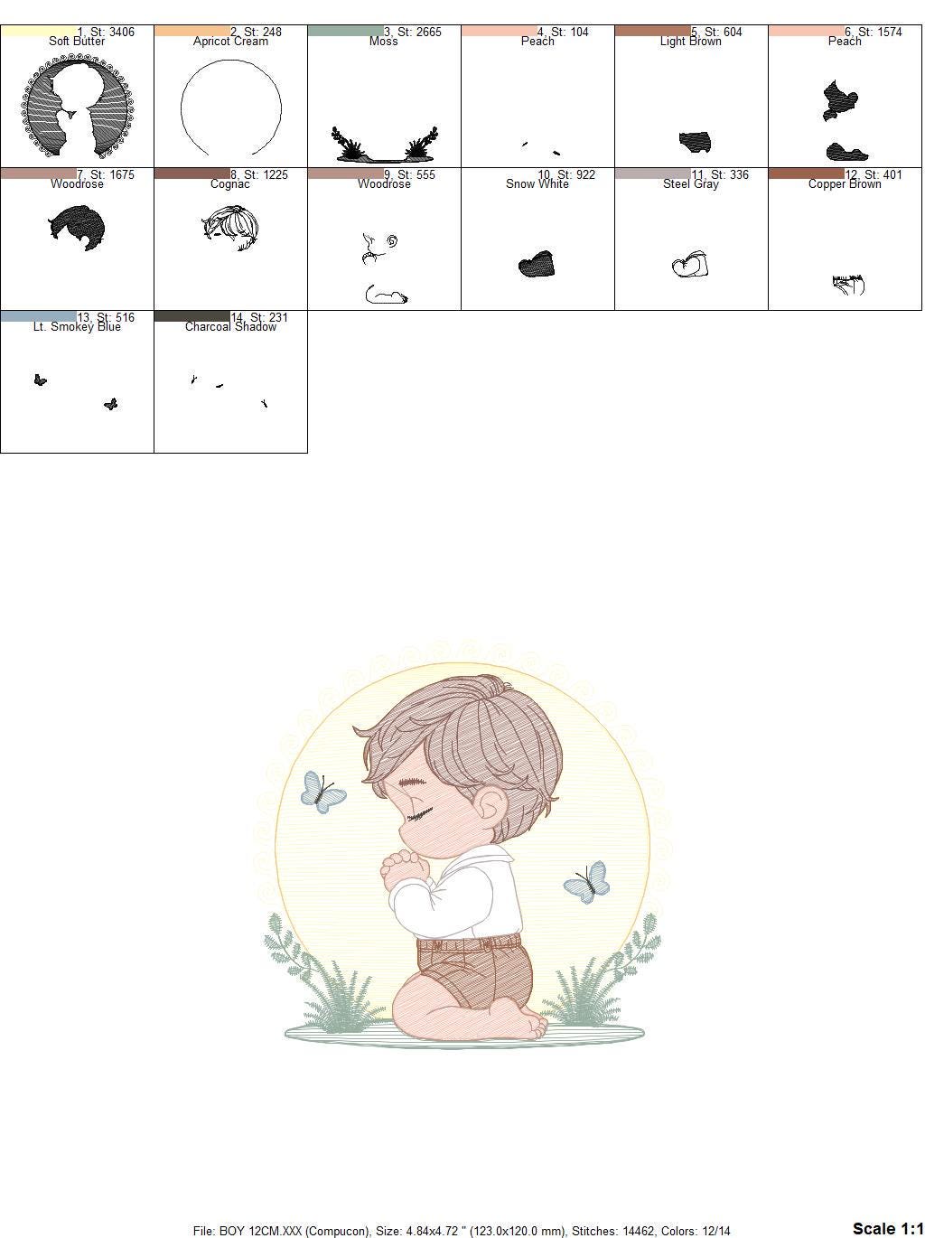 Praying boy embroidery designs - Baby boy embroidery design machine embroidery pattern - Catholic embroidery file - instant download pes jef