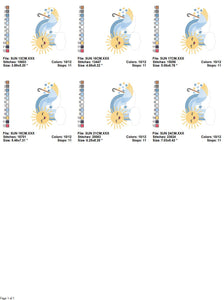 Rainbow embroidery design - Sun and cloud embroidery design machine embroidery pattern - Baby girl embroidery file - digital download kid