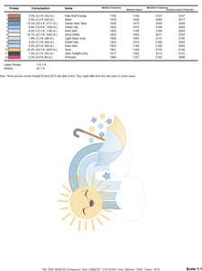 Rainbow embroidery design - Sun and cloud embroidery design machine embroidery pattern - Baby girl embroidery file - digital download kid